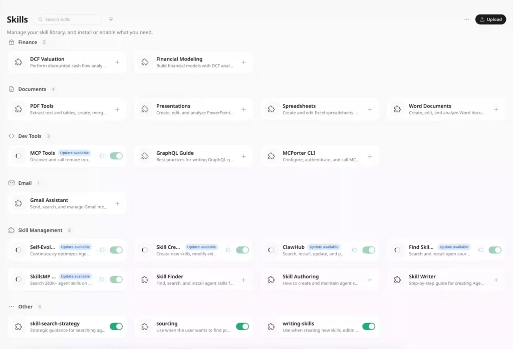 Pre-Built Business Skills Marketplace Accio