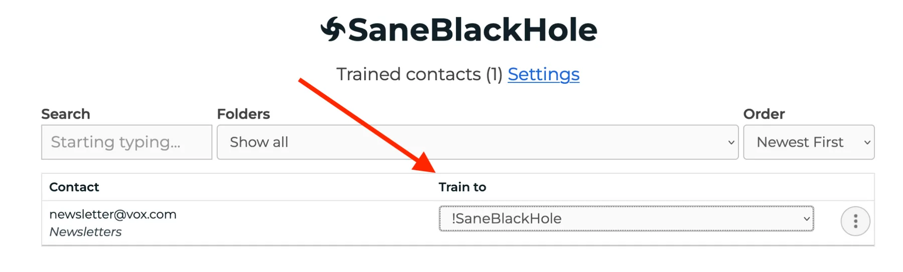 SaneBox SaneBlackHole