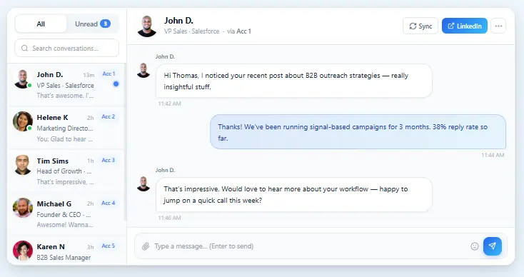 AI drafted replies LinkedNav