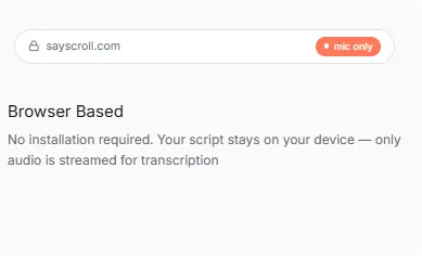 Browser Based Access Sayscroll