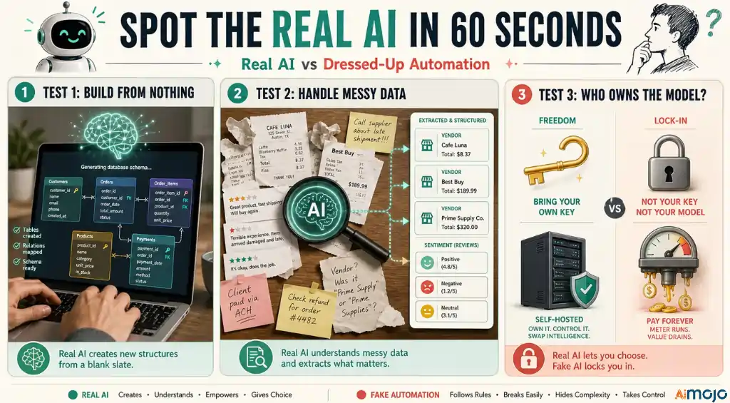 Comparison of real AI and rule-based automation systems in action