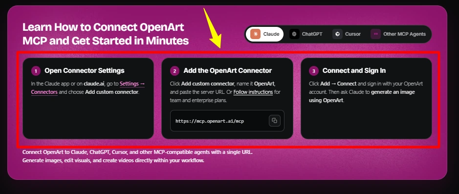 Connect OpenArt MCP to Claude