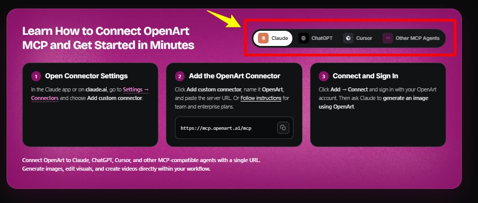 Connect OpenArt MCP to Cursor, ChatGPT & Other Agents