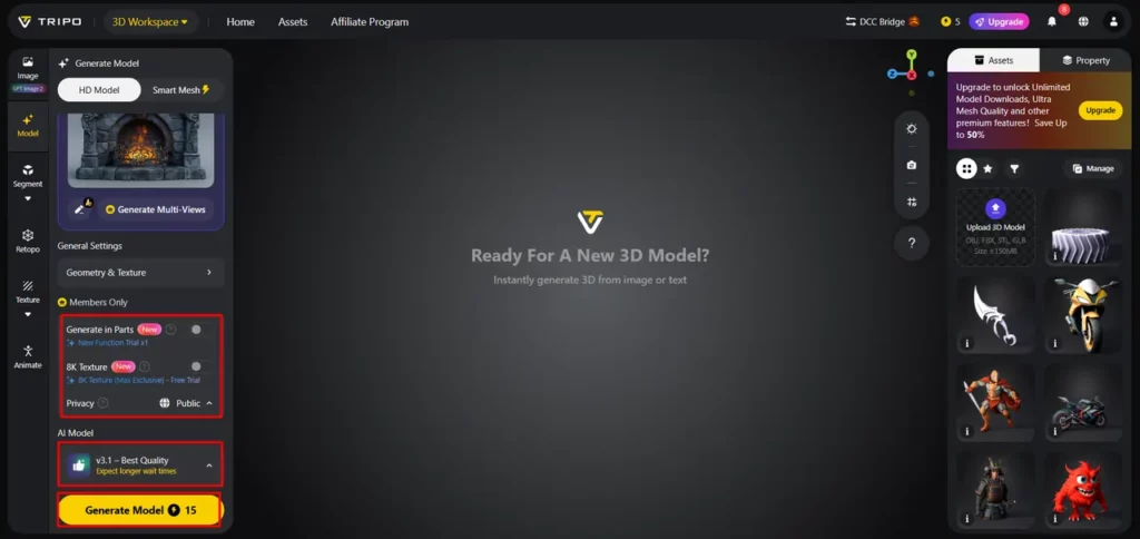 Generate AI 3D Model