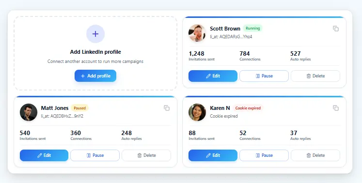 Native sender LinkedNav