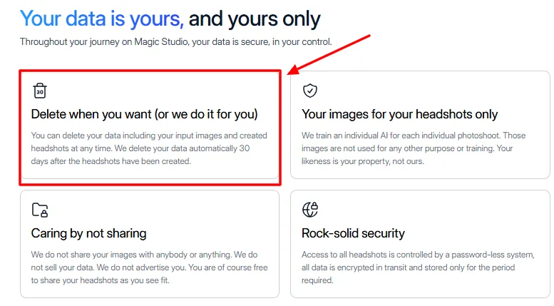 Data Privacy InstaHeadshots
