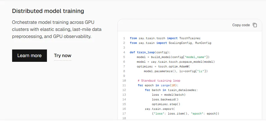 Distributed Training Anyscale