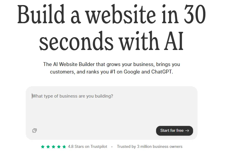 Durable AI Website Generation