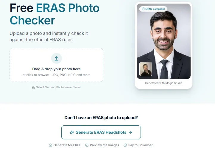 ERAS Photo Checker Tool InstaHeadshots