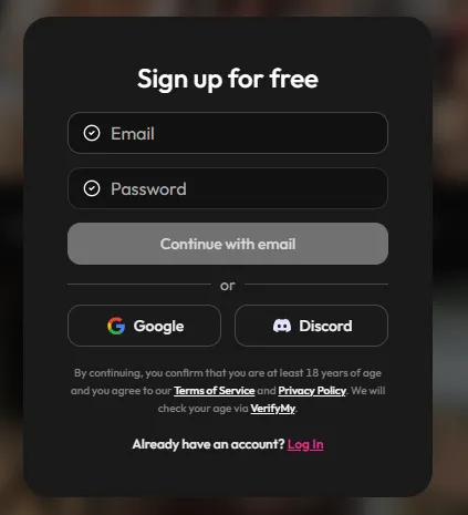 Joi AI Sign Up