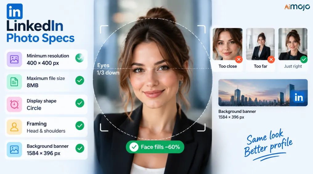 LinkedIn profile photo size and framing guidelines