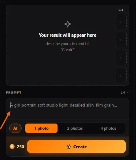 Prompt Based generation Swaplse AI
