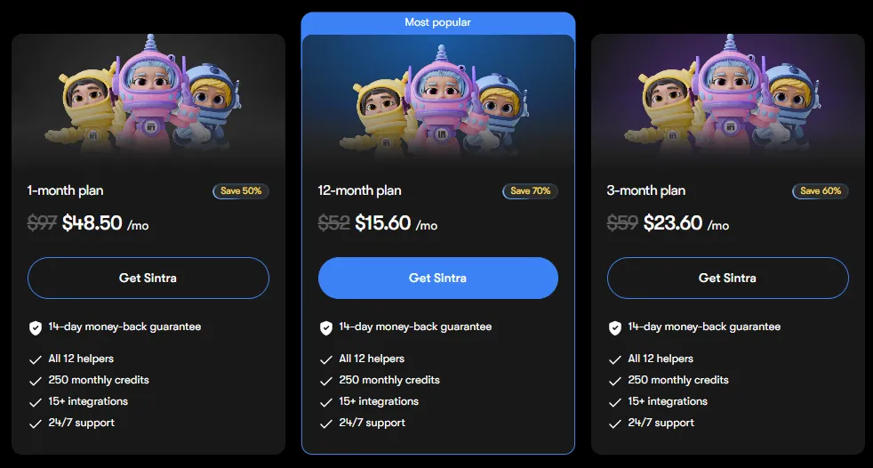Sintra AI Pricing Plans