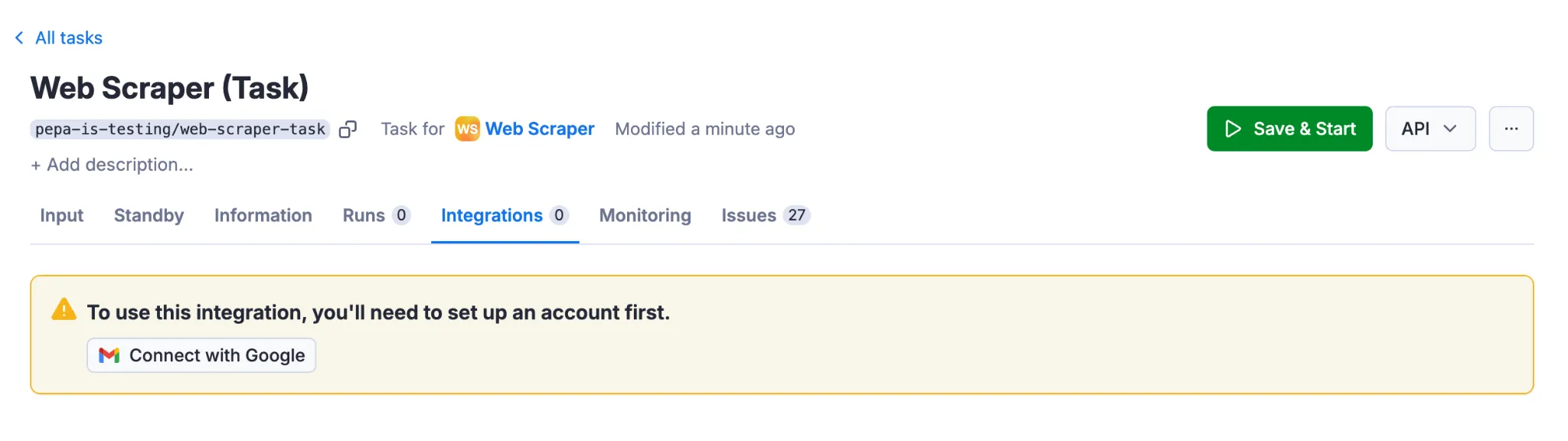 Connect Apify with Gmail