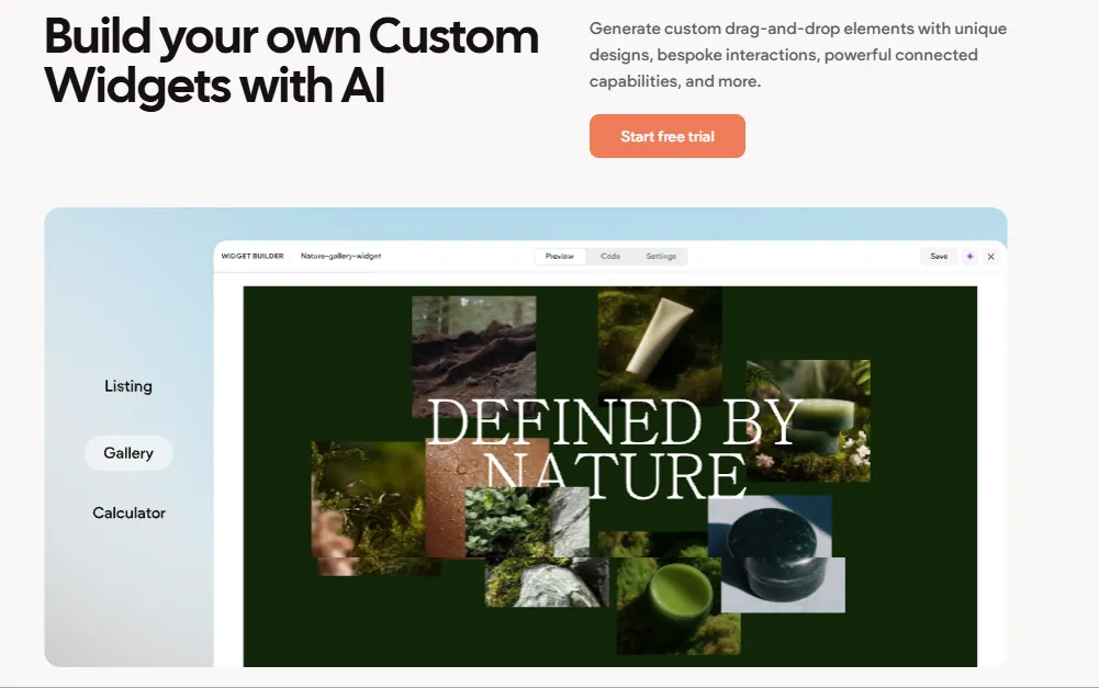 Dubbio AI Widget Builder personalizzato