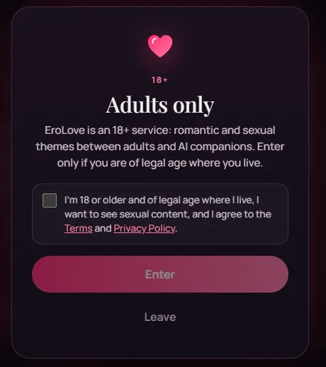 EroLove age verification