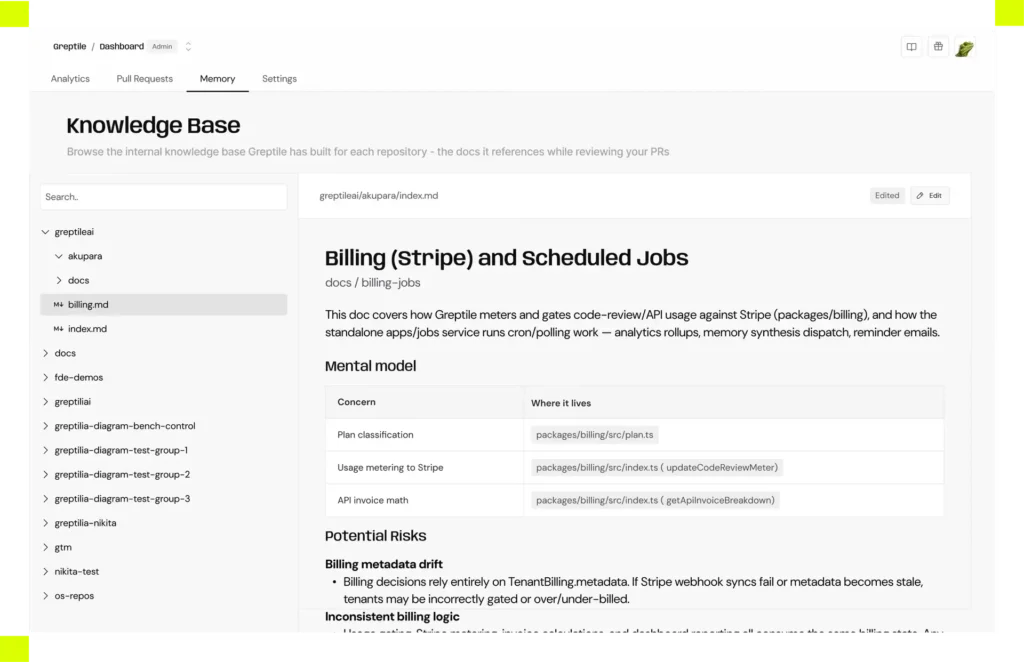 Greptile Knowledge Base