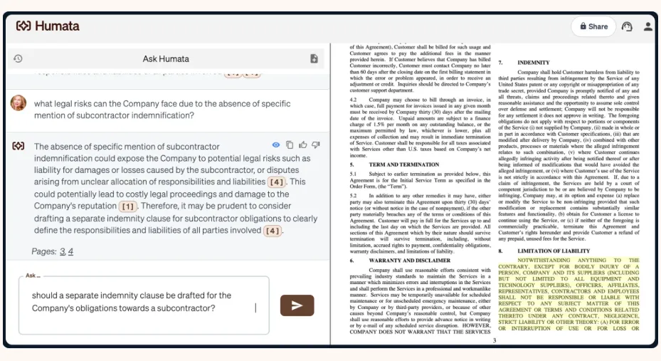Humata Natural Language Document Q&A