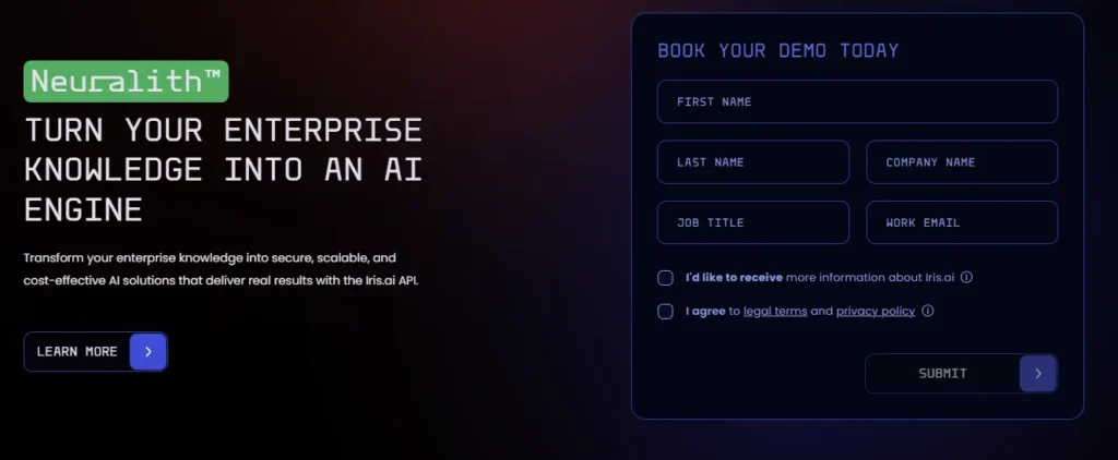 Iris.ai Neuralith Governed AI Agent