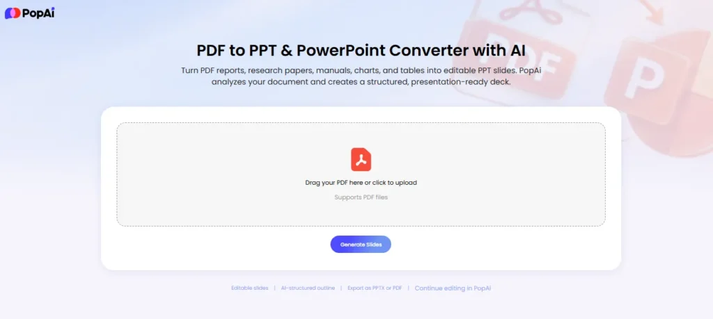 PopAi Document to Presentation Conversion