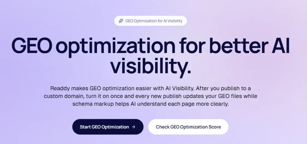 Readdy GEO Optimisation