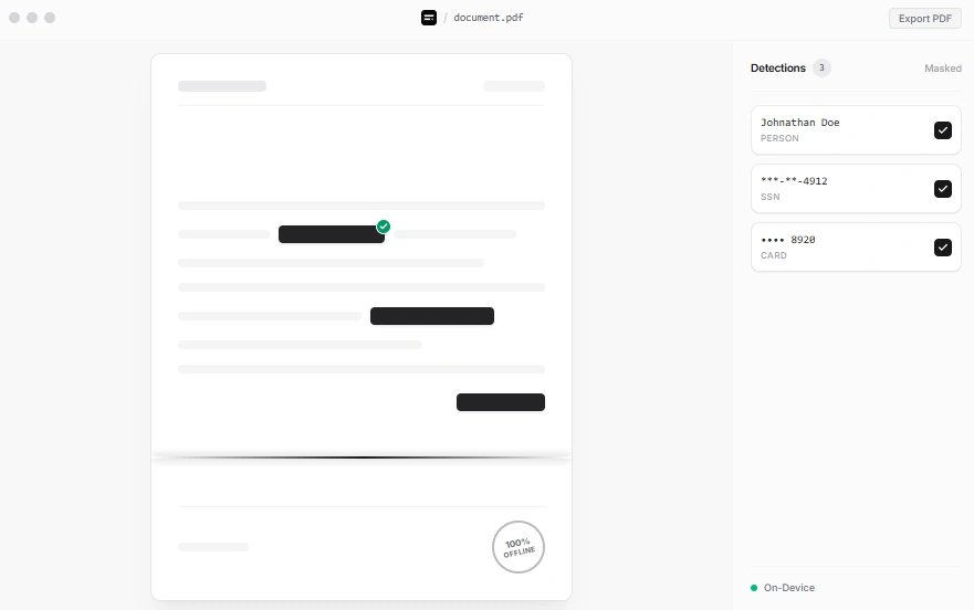 RedactSense Fully Offline AI Detection Engine