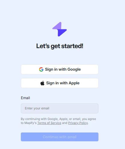 Sign Up on Mapify