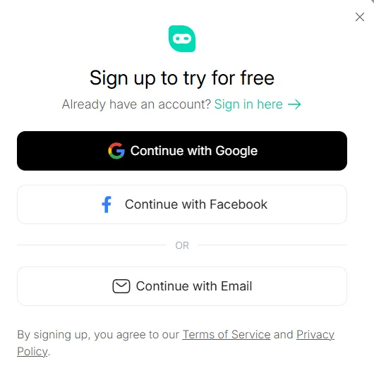 Sign up On HIX AI