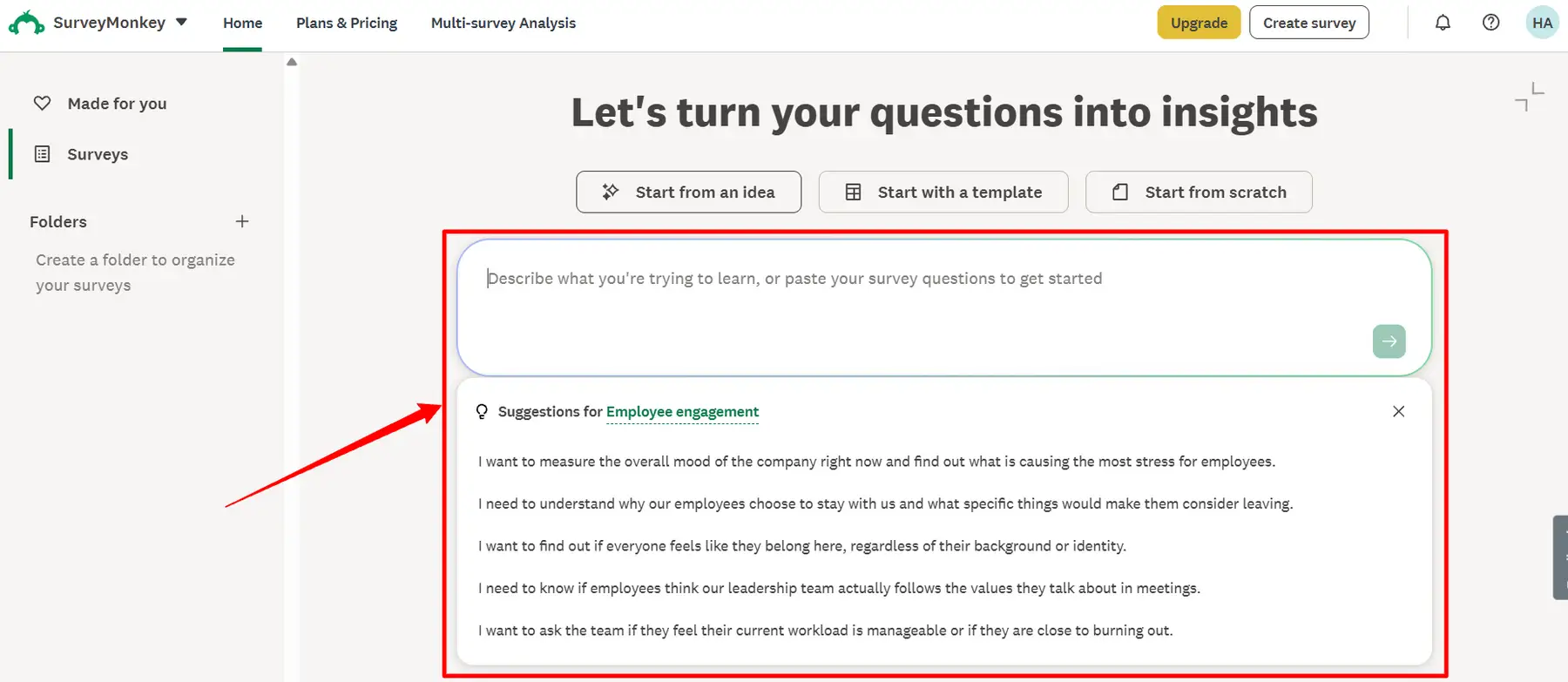 SurveyMonkey Prompt Formula